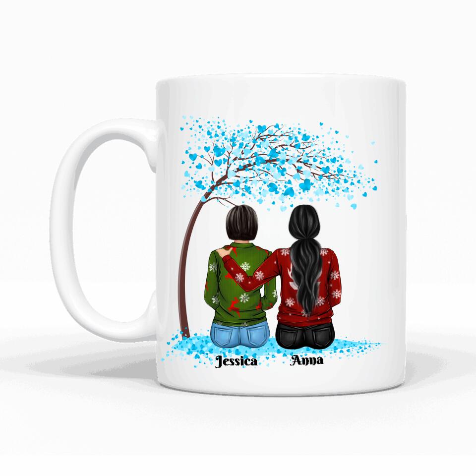 Weihnachtliche Frauen unterm Baum - personalisierbare Tasse - wefriends