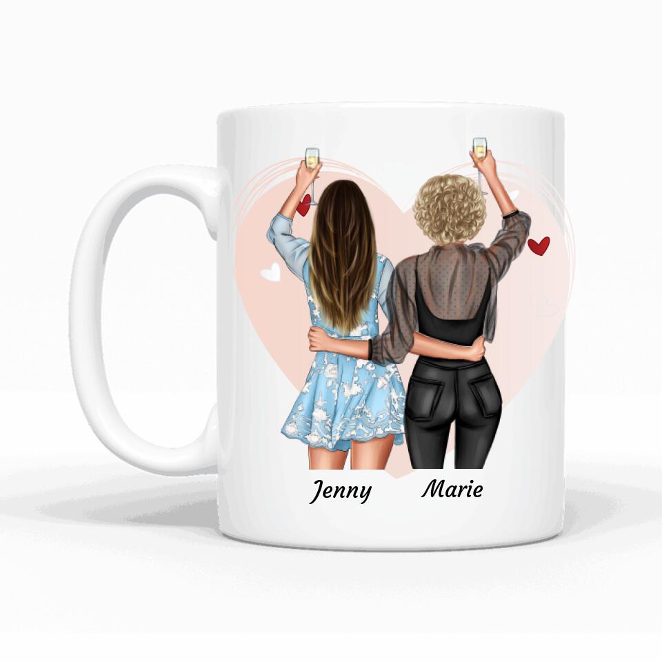 Party Besties mit Herz - Personalisierbare Tasse