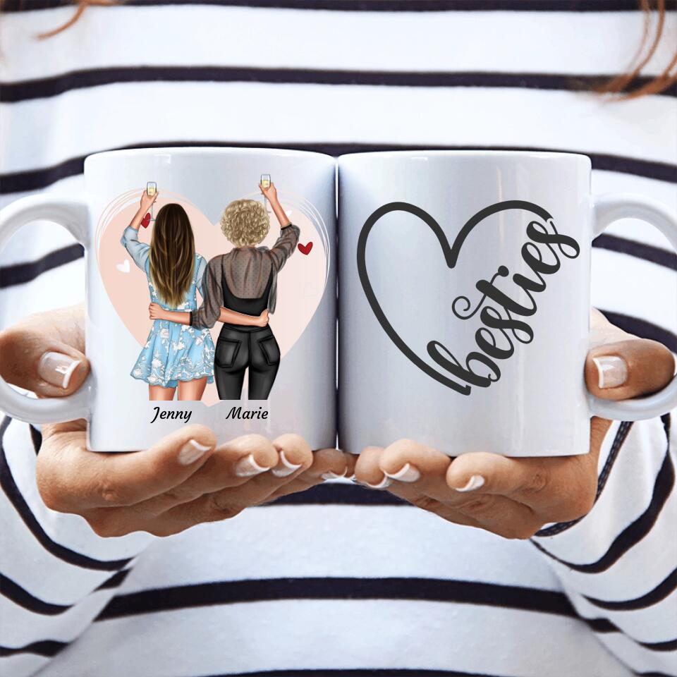 Party Besties mit Herz - Personalisierbare Tasse