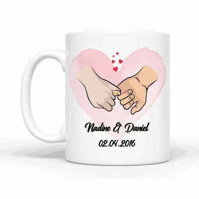 Verliebte Hände - Personalisierbare Tasse