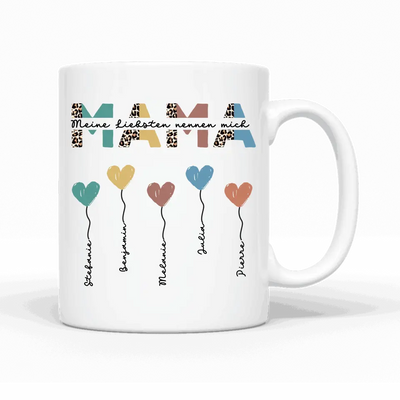 Mama / Oma Herzballons - Personalisierbare Tasse