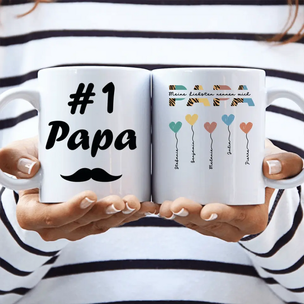 Papa / Opa Herzballons - Personalisierbare Tasse