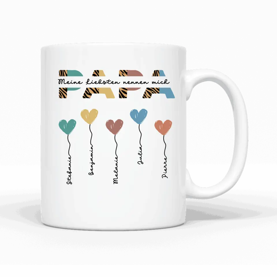 Papa / Opa Herzballons - Personalisierbare Tasse