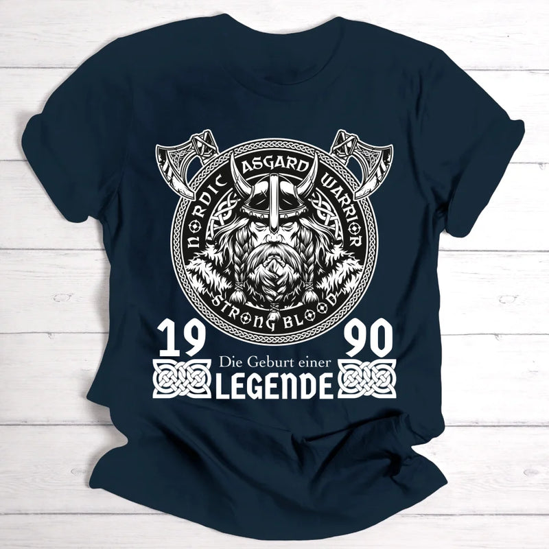 Die Geburt einer Legende Wikinger Motiv - Personalisierbares Herren-T-Shirt