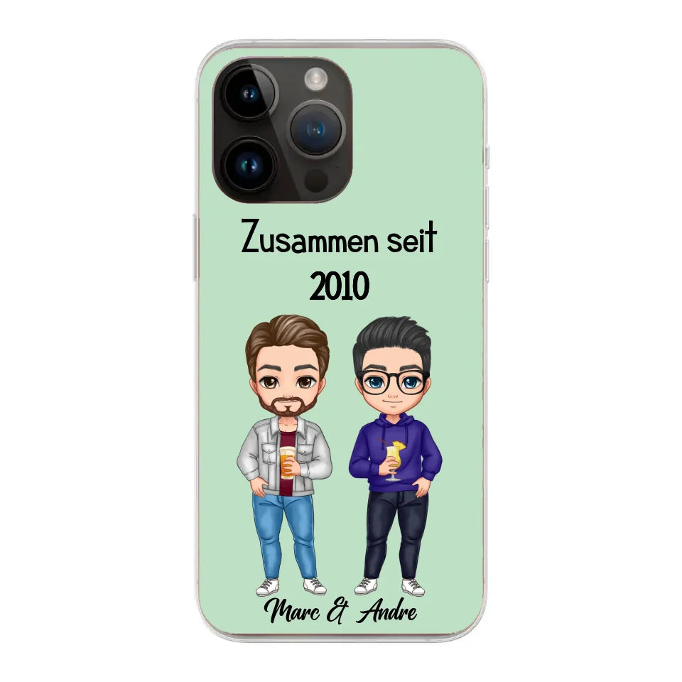 Comic Style Paar (zwei Männer) - Personalisierbare Handyhülle