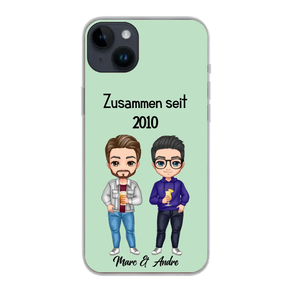 Comic Style Paar (zwei Männer) - Personalisierbare Handyhülle