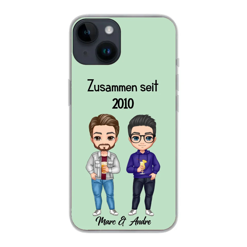 Comic Style Paar (zwei Männer) - Personalisierbare Handyhülle