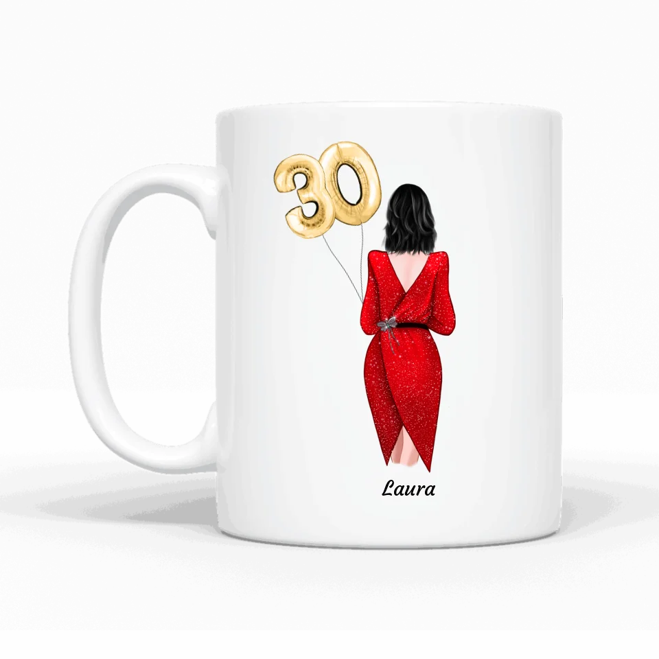 Festive Girl - Personalisierbare Tasse