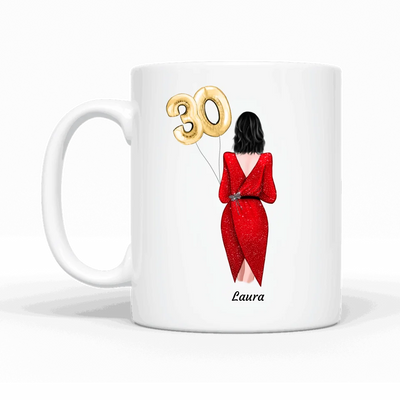 Festive Girl - Personalisierbare Tasse