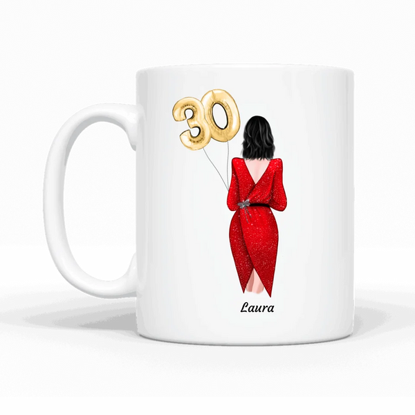 Festive Girl - Personalisierbare Tasse