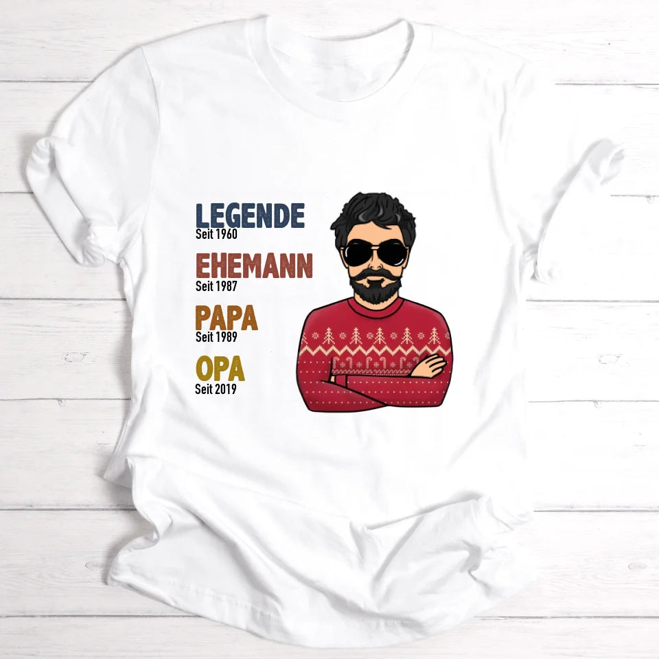 Legende Opa / Papa Weihnachten - Personalisierbares T-Shirt