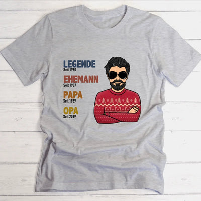 Legende Opa / Papa Weihnachten - Personalisierbares T-Shirt