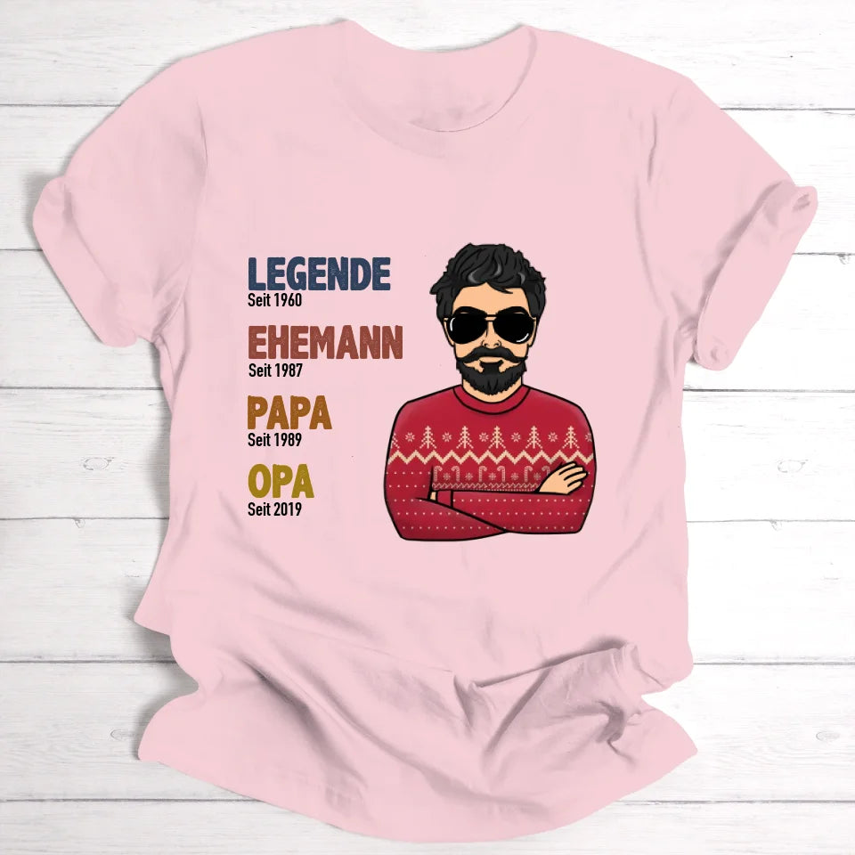 Legende Opa / Papa Weihnachten - Personalisierbares T-Shirt