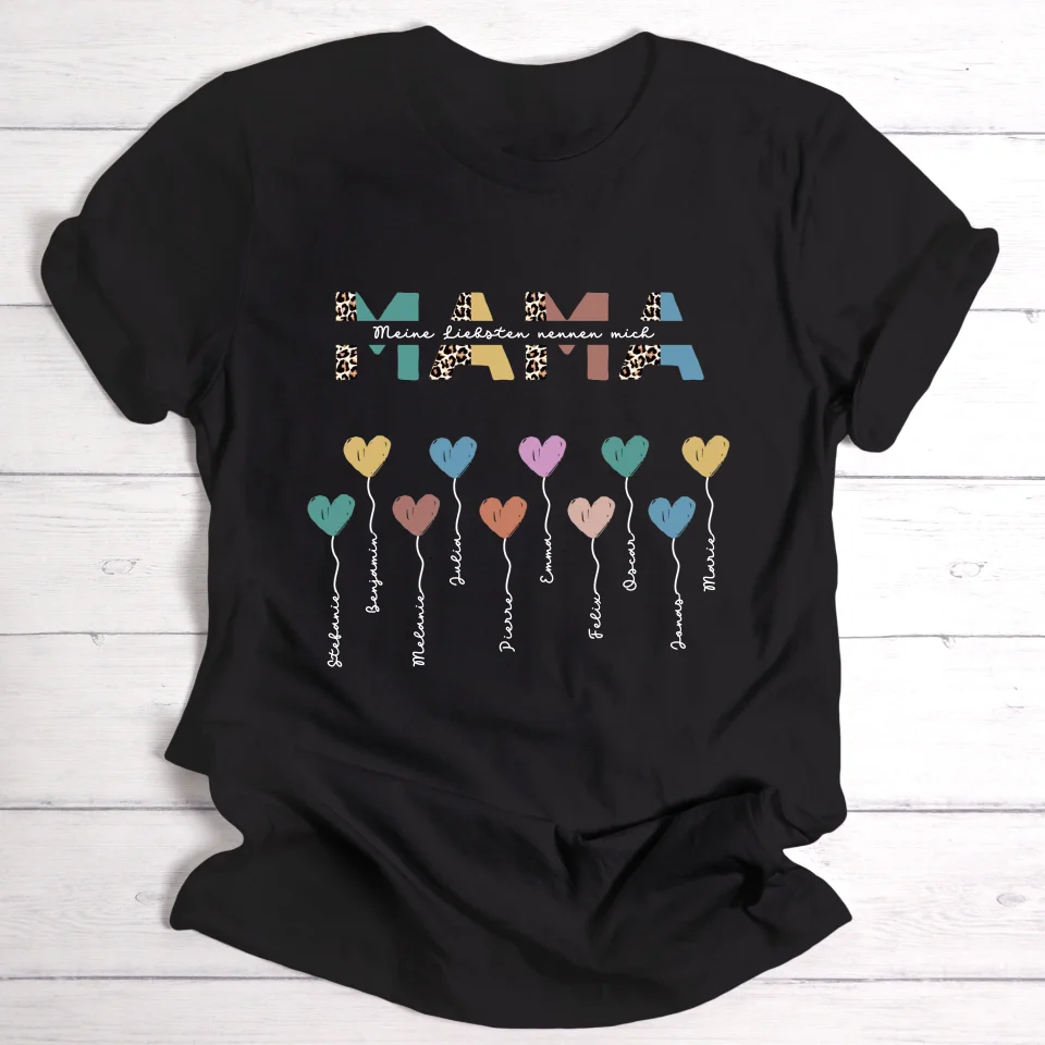 Mama / Oma Herzballons mit eigenem Text - Personalisierbares T-Shirt