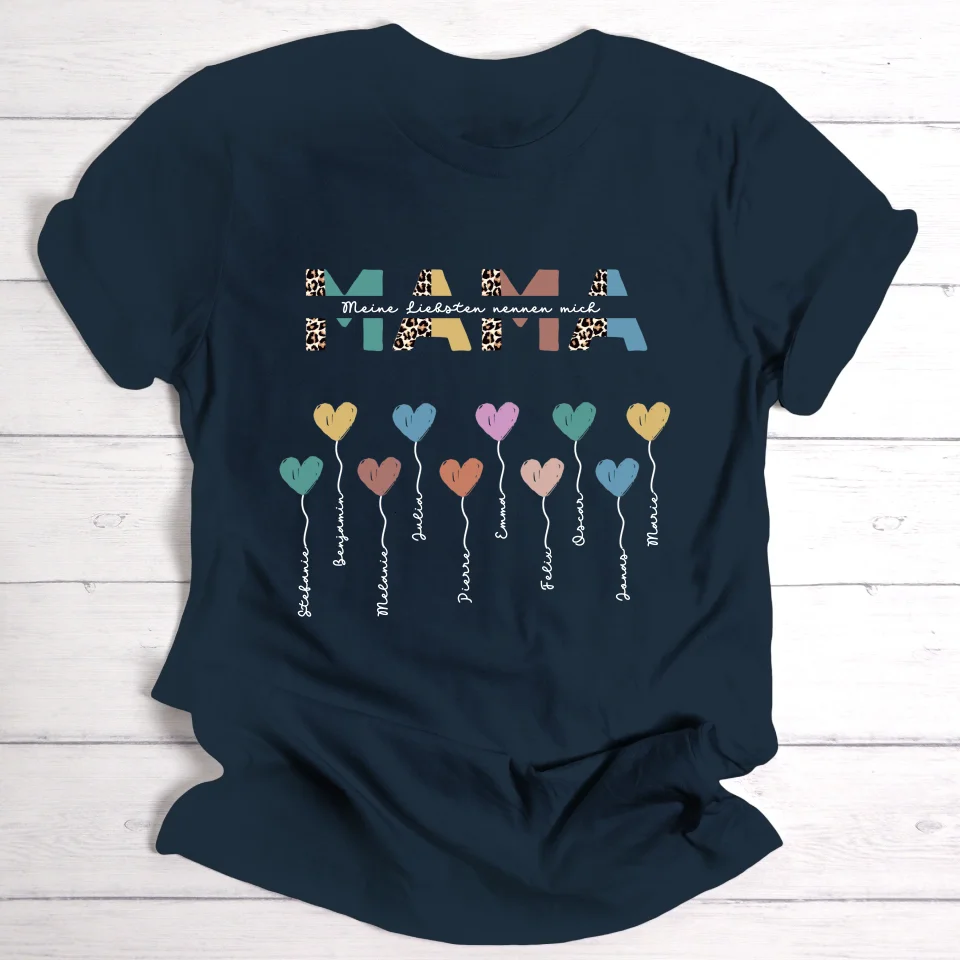 Mama / Oma Herzballons mit eigenem Text - Personalisierbares T-Shirt