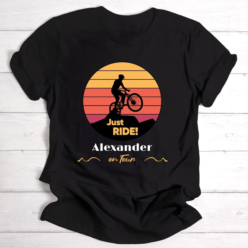 Mountainbike Just Ride! - Personalisierbares T-Shirt