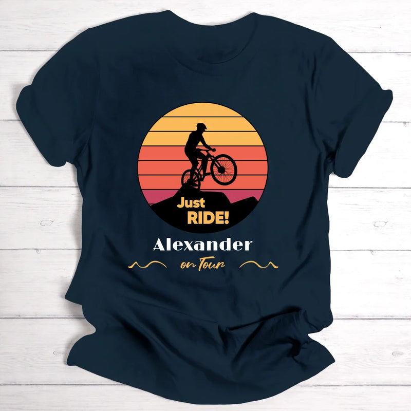 Mountainbike Just Ride! - Personalisierbares T-Shirt