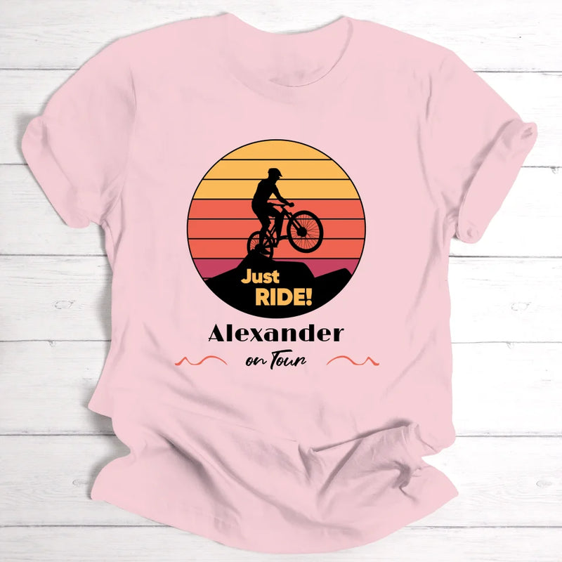 Mountainbike Just Ride! - Personalisierbares T-Shirt