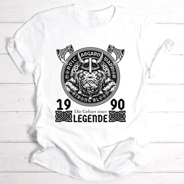 Die Geburt einer Legende Wikinger Motiv - Personalisierbares Herren-T-Shirt