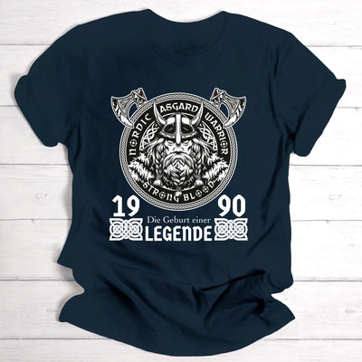 Die Geburt einer Legende Wikinger Motiv - Personalisierbares Herren-T-Shirt