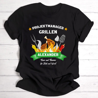 Projektmanager Grillen - Personalisierbares Herren-T-Shirt