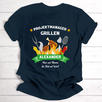 Projektmanager Grillen - Personalisierbares Herren-T-Shirt