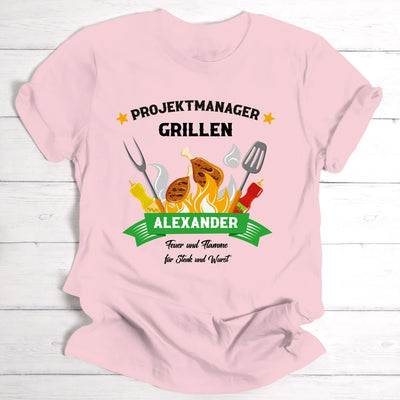 Projektmanager Grillen - Personalisierbares Herren-T-Shirt