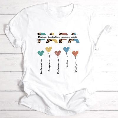 Papa / Opa  Herzballons - Personalisierbares Herren-T-Shirt