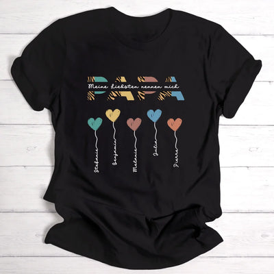 Papa / Opa  Herzballons - Personalisierbares Herren-T-Shirt