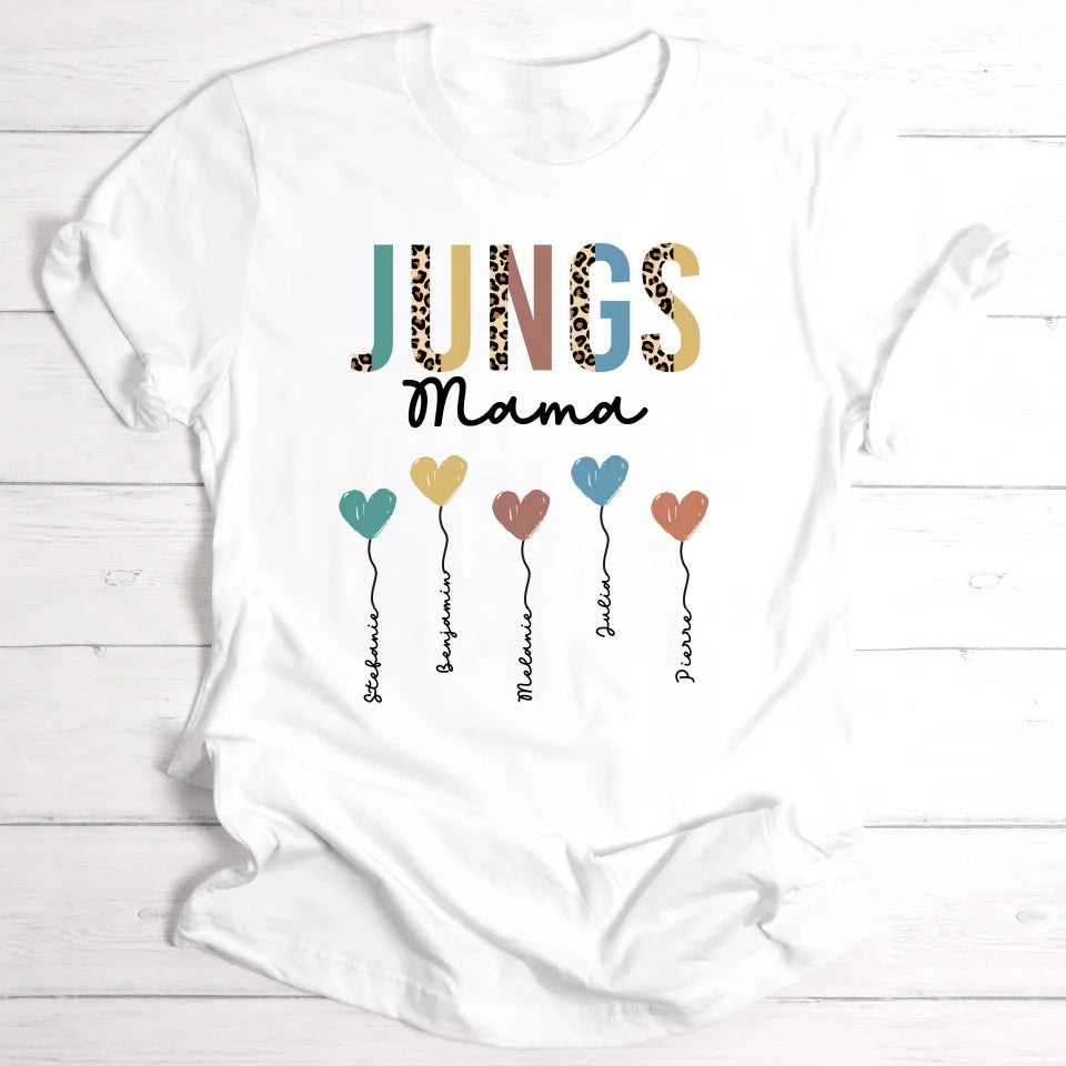 Jungs Mama / Oma Herzballons - Personalisierbares Damen-Shirt