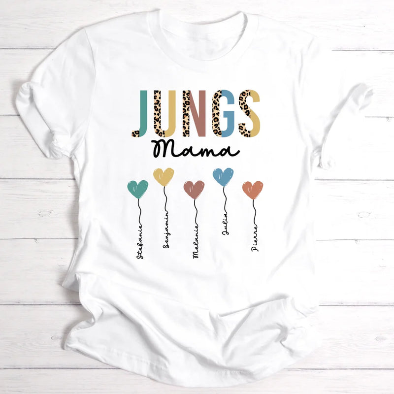 Jungs Mama / Oma Herzballons - Personalisierbares Damen-Shirt