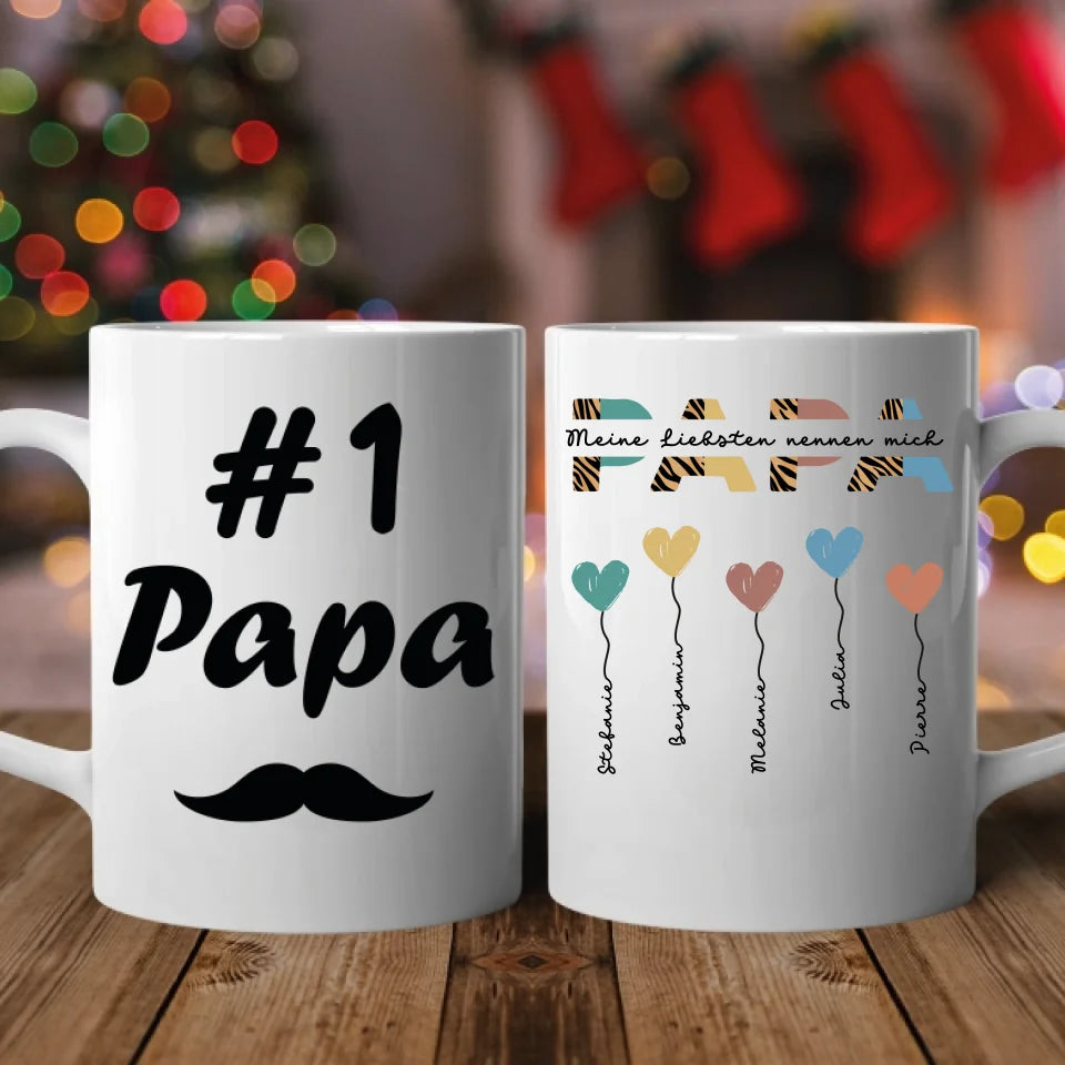 Papa / Opa Herzballons - Personalisierbare Tasse