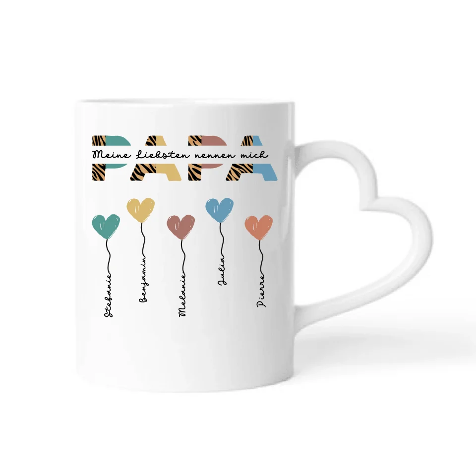 Papa / Opa Herzballons - Personalisierbare Tasse