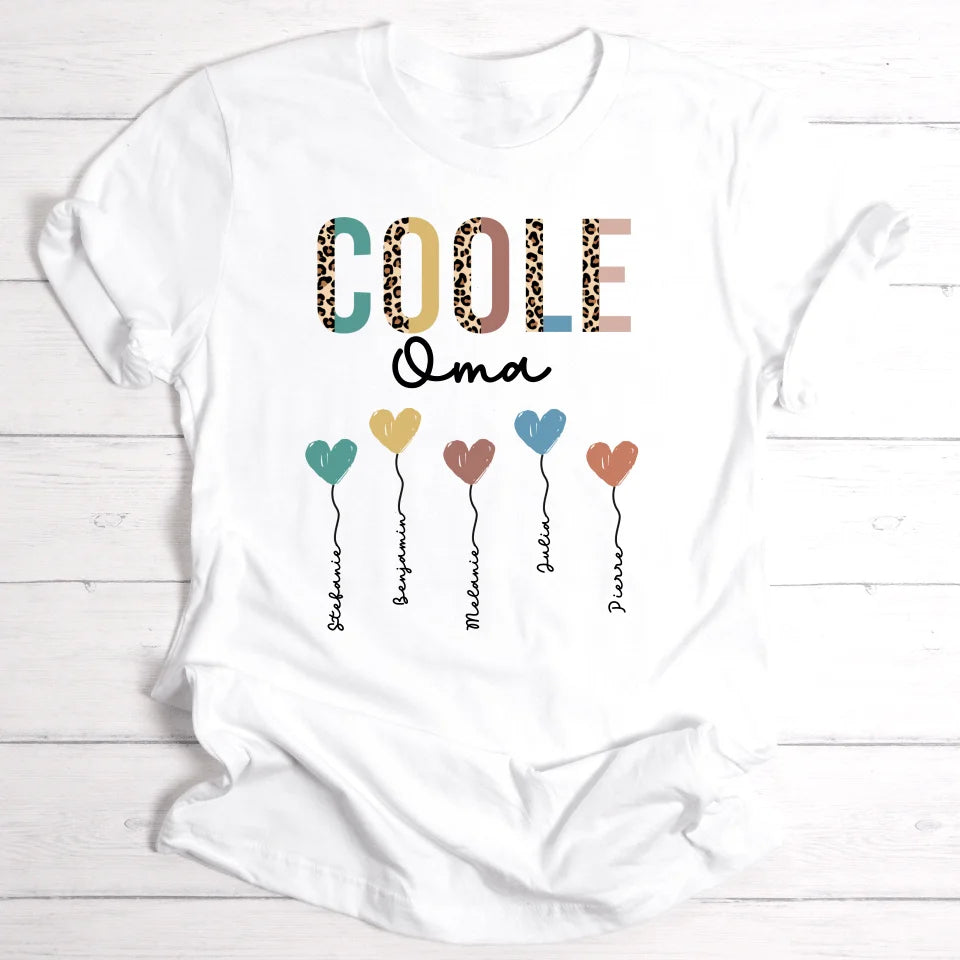 Coole Oma / Mama Herzballons - Personalisierbares Damen-Shirt