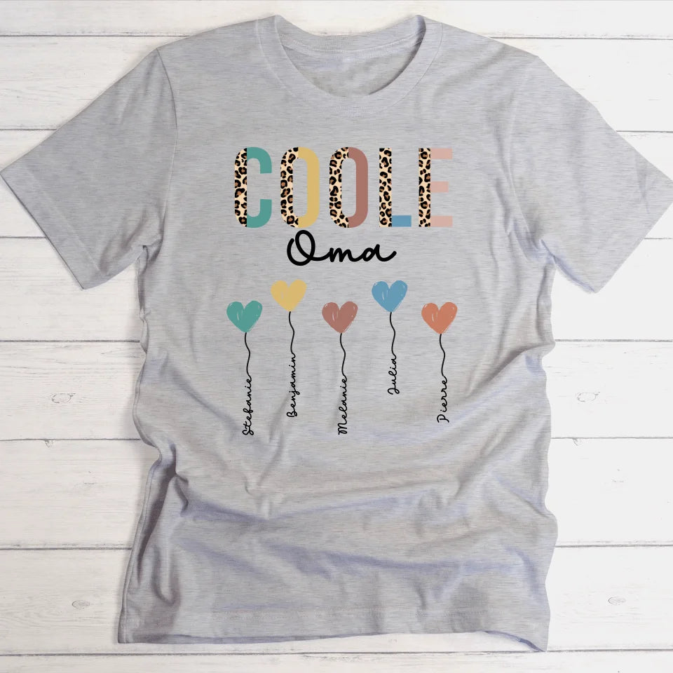 Coole Oma / Mama Herzballons - Personalisierbares Damen-Shirt - wefriends