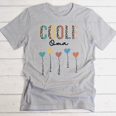 Coole Oma / Mama Herzballons - Personalisierbares Damen-Shirt