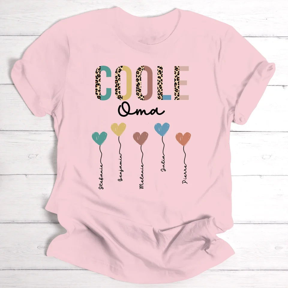 Coole Oma / Mama Herzballons - Personalisierbares Damen-Shirt