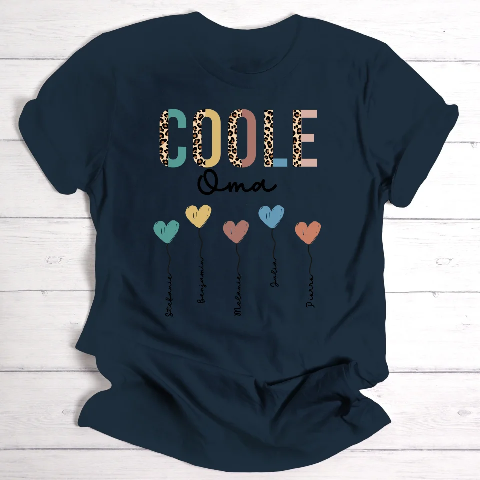 Coole Oma / Mama Herzballons - Personalisierbares Damen-Shirt