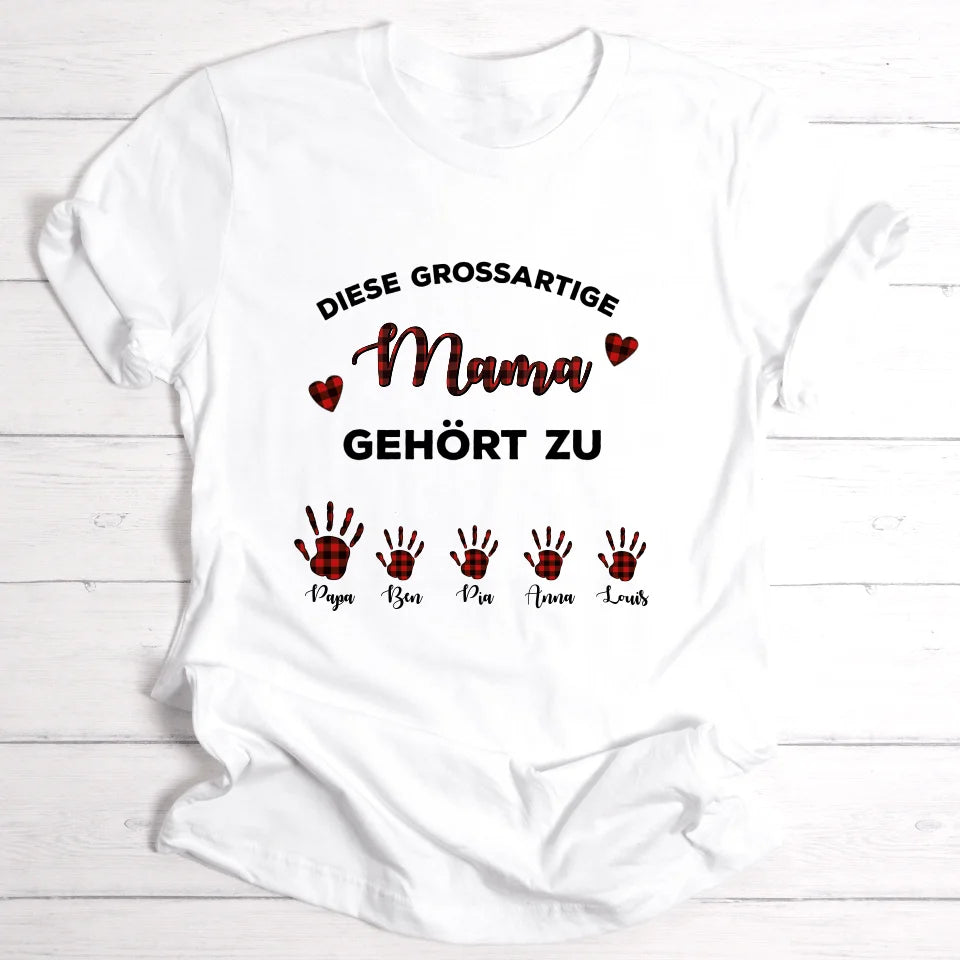 Grossartige Mama - Personalisierbares T-Shirt - wefriends