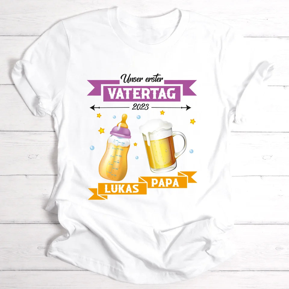 Erster Vatertag - Personalisierbares T-Shirt - wefriends