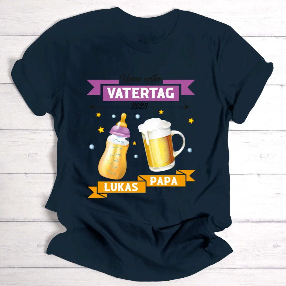 Erster Vatertag - Personalisierbares T-Shirt - wefriends