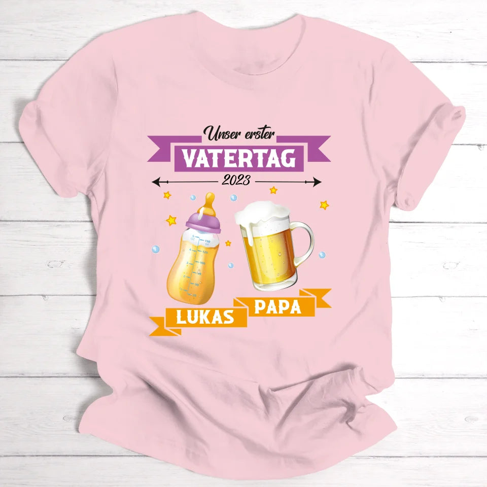 Erster Vatertag - Personalisierbares T-Shirt - wefriends