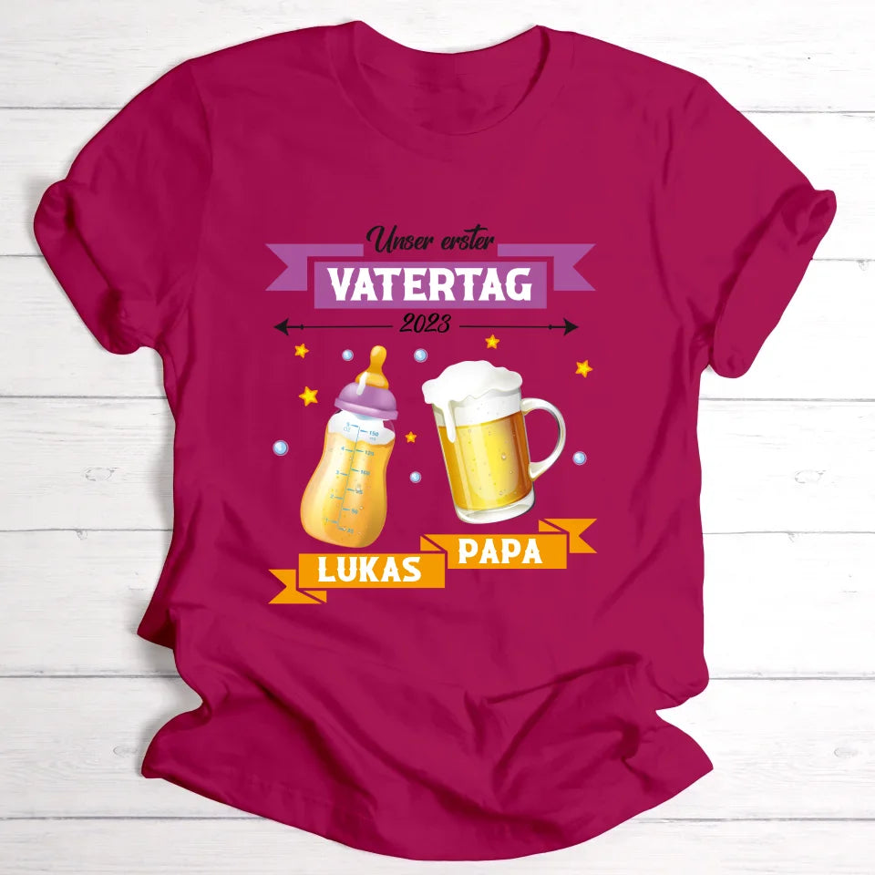 Erster Vatertag - Personalisierbares T-Shirt - wefriends