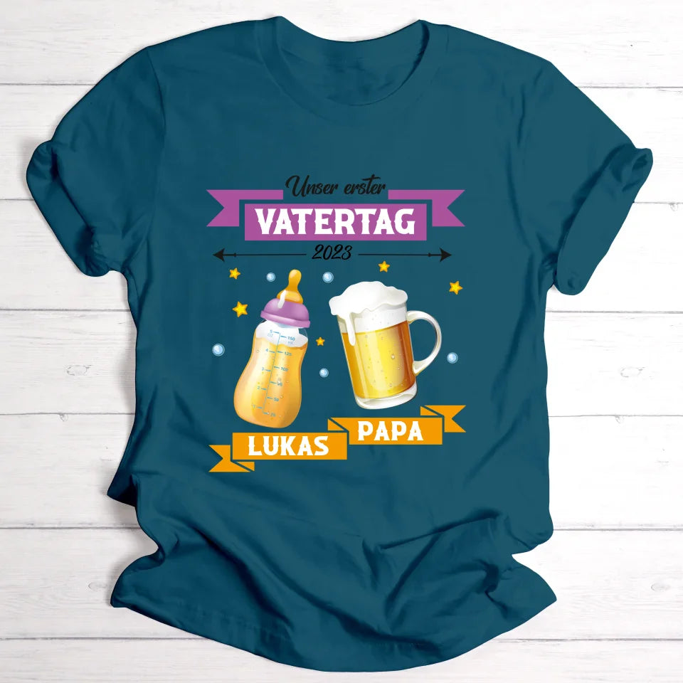 Erster Vatertag - Personalisierbares T-Shirt - wefriends