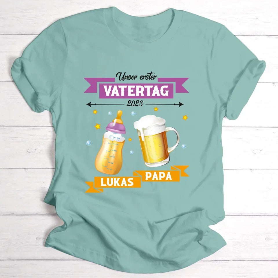 Erster Vatertag - Personalisierbares T-Shirt - wefriends