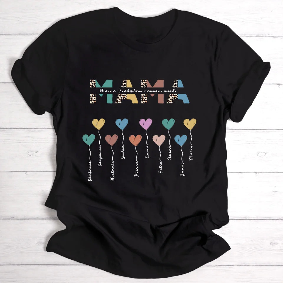 Mama / Oma Herzballons - Personalisierbares T-Shirt