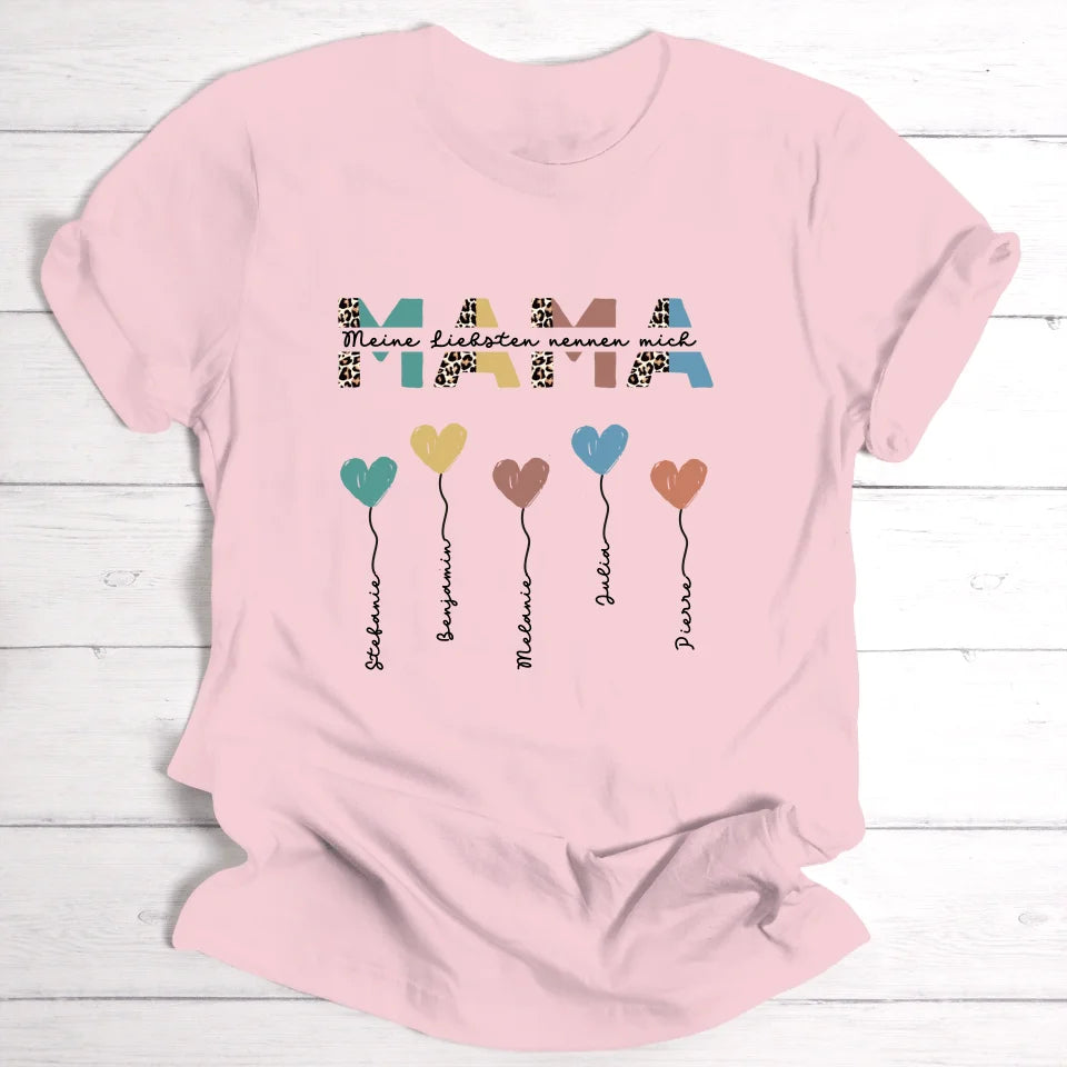 Mama / Oma Herzballons - Personalisierbares T-Shirt