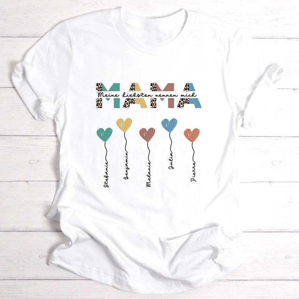 Mama / Oma Herzballons - Personalisierbares T-Shirt