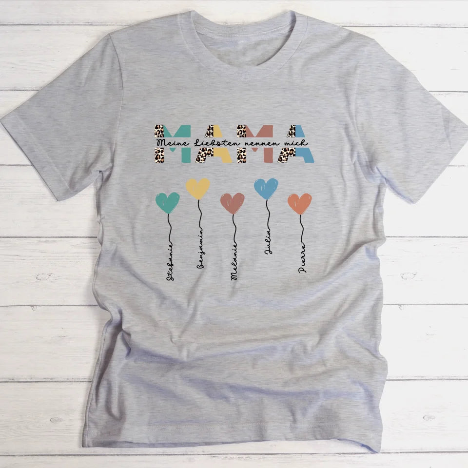 Mama / Oma Herzballons - Personalisierbares Damen-Shirt