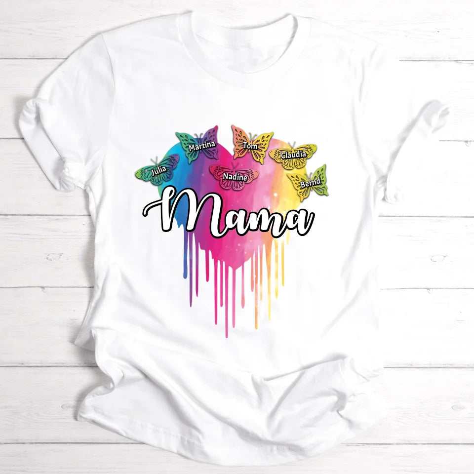 Mamas Schmetterlinge - Personalisierbares T-Shirt